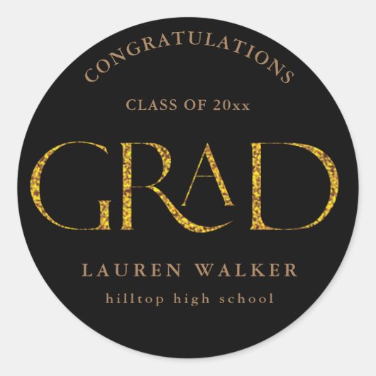 goudsparkle elegant script afstuderen Sticker (Voorkant)