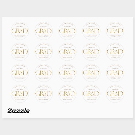 goudsparkle elegant script afstuderen Sticker (Vel)