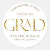 goudsparkle elegant script afstuderen Sticker (Voorkant)