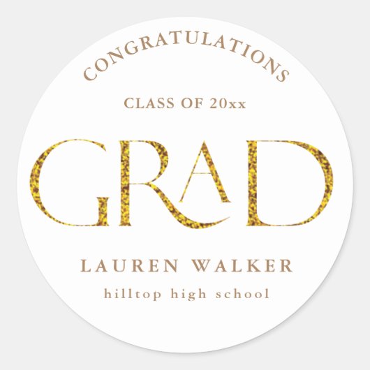 goudsparkle elegant script afstuderen Sticker (Voorkant)