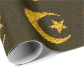 Goudsparkle maan en ster Islamic Cadeaupapier (Rol Hoek)