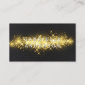 Goudsparkle | Zwart leder Visitekaartje (Voorkant)
