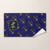 Goudsparren Anchor Patroon Monogram Bad Handdoek (Handdoek)