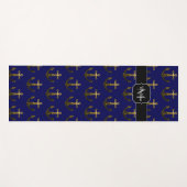 Goudsparren Anchor Patroon Monogram Yogamat (Voorkant (horizontaal))