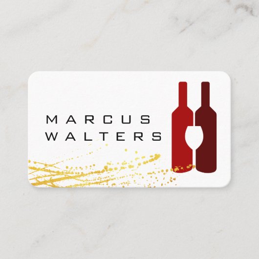 goudspat | Wijnflessen en glazen Logo Visitekaartje (Voorkant)