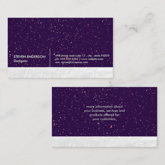 Goudspetters | Wit leder Visitekaartje (Voorkant / Achterkant)