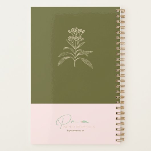 Goudspiraalbindmiddel met stickers planner (Achterkant)