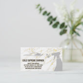 Goudspray- en Auto Wash-logo | Marmer Visitekaartje (Staand voorkant)