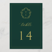 goudstaartnummer Emerald Wedding Programmakaart (Achterkant)