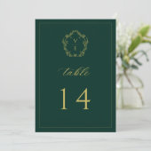 goudstaartnummer Emerald Wedding Programmakaart (Staand voorkant)