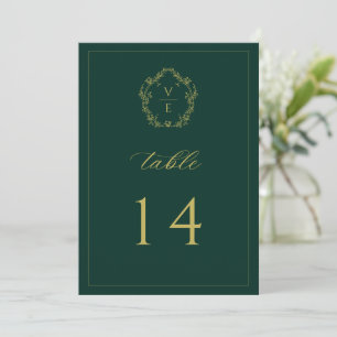 goudstaartnummer Emerald Wedding Programmakaart