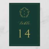 goudstaartnummer Emerald Wedding Programmakaart (Voorkant)