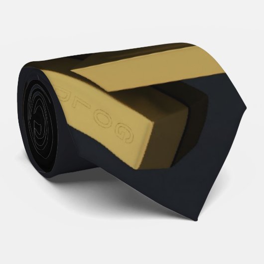 Goudstaven in bulk op een zwarte achtergrond stropdas (Opgerold)