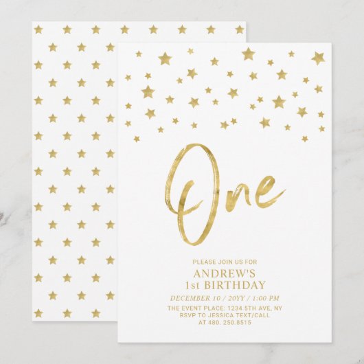 goudster | Een 1e verjaardagsfeestje Kaart (Voorkant / Achterkant)