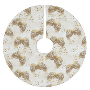 Goudsterren en engel-boomrokken kerstboom rok