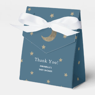 Goudsterren en goudmakreel Blauwe Baby shower Bedankdoosjes