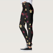 Goudsterren, goud, zwart, rood, elegant, glitter leggings (Links)