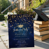 Goudsterren Gradupkap Navy Blue Afstuderen Kaart