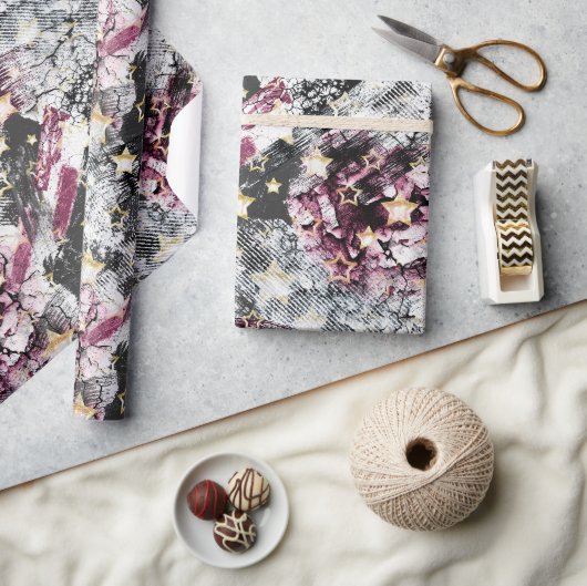 Goudsterren grof abstract stijlvol, modern stedeli cadeaupapier (Crafts)