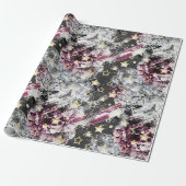 Goudsterren grof abstract stijlvol, modern stedeli cadeaupapier (Uitgerold)