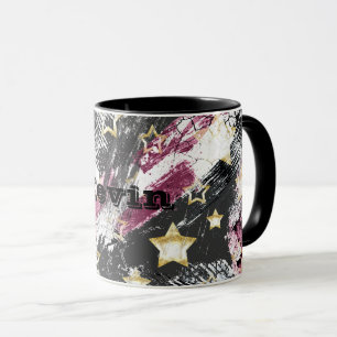 Goudsterren grof abstract stijlvol, modern stedeli mok