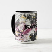 Goudsterren grof abstract stijlvol, modern stedeli mok (Voorkant links)