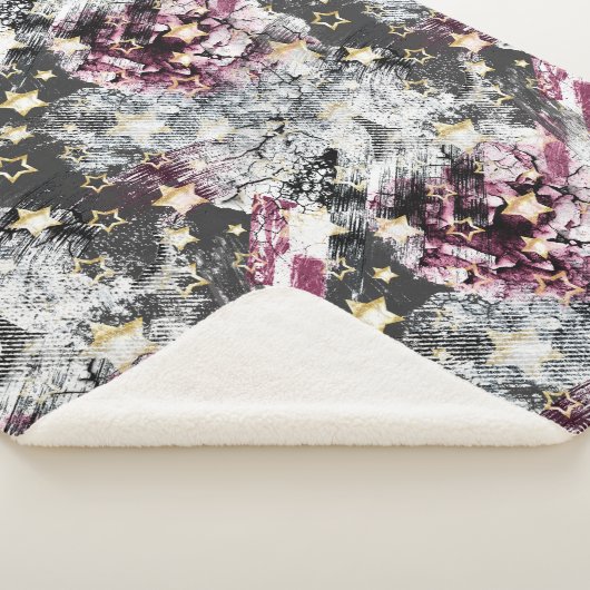 Goudsterren grof abstract stijlvol, modern stedeli sherpa deken (3/4)