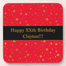 Goudsterren met bericht op de rode dag