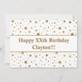 Goudsterren met bericht van geboorte kaart (Voorkant)