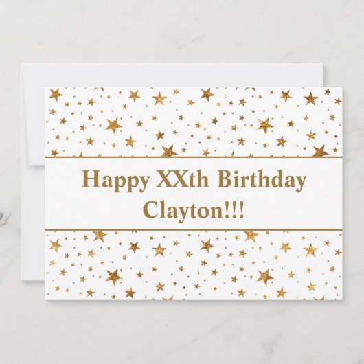 Goudsterren met bericht van geboorte kaart (Voorkant)