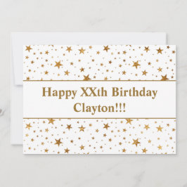 Goudsterren met bericht van geboorte kaart