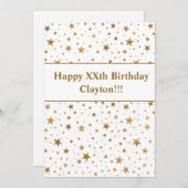 Goudsterren met bericht van geboorte kaart (Voorkant / Achterkant)