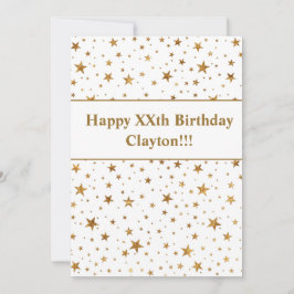 Goudsterren met bericht van geboorte kaart