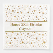 Goudsterren met bericht van geboorte servet (Voorkant)