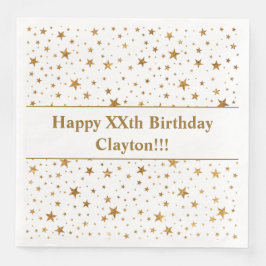 Goudsterren met bericht van geboorte servet