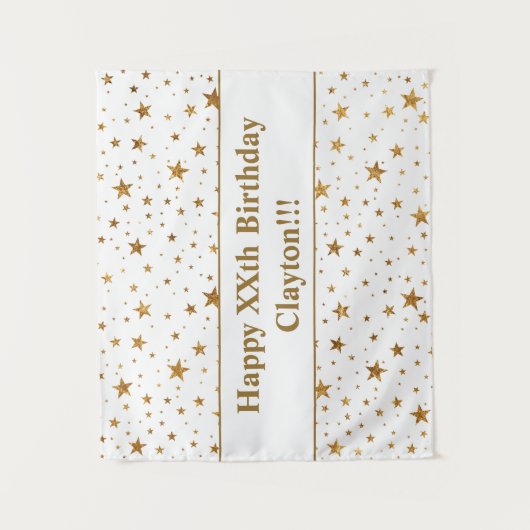 Goudsterren met bericht van geboorte wandkleed (Voorkant)