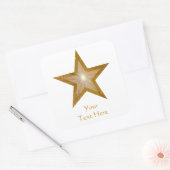 Goudsterren met Jouw tekst-vierkante sticker wit (Envelop)