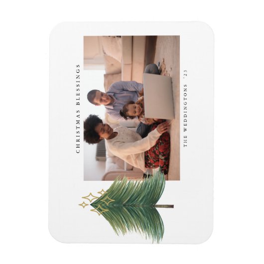 Goudsterren Moderne kerstboomfeestdag Magneet (Verticaal)