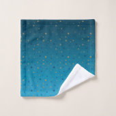 Goudsterren op blauw. bad handdoek (Wasdoekje)