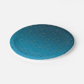 Goudsterren op blauw. papieren bordje (Gekanteld)