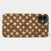 Goudsterren op chocoladebruin Case-Mate iPhone case (Achterkant (horizontaal))