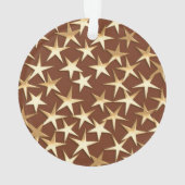 Goudsterren op chocoladebruin ornament (achterkant)