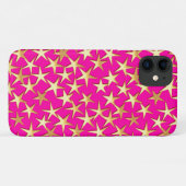 Goudsterren op de roze fuchsia roze Case-Mate iPhone case (Achterkant (horizontaal))