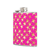 Goudsterren op de roze fuchsia roze heupfles (Links)