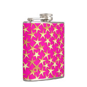 Goudsterren op de roze fuchsia roze heupfles (Rechts)