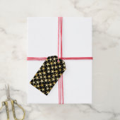 Goudsterren op een zwarte achtergrond cadeaulabel (Met Touw)