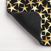 Goudsterren op een zwarte achtergrond muismat (Hoek)