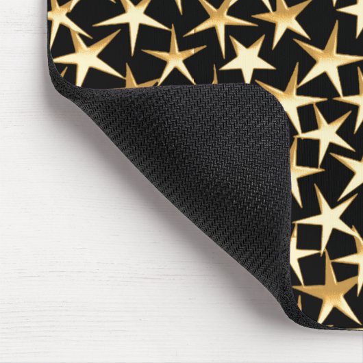 Goudsterren op een zwarte achtergrond muismat (Hoek)