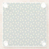 Goudsterren op groen glazen onderzetter (Achterkant)