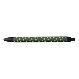 Goudsterren op groen zwarte inkt pen